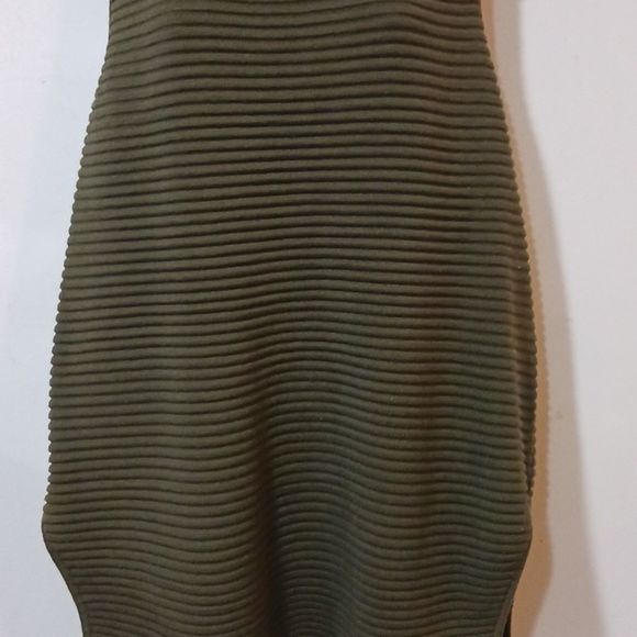 Topshop army green ribbed knit tank top size 10 - Picture 3 of 15